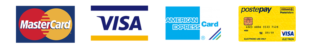 Carte di credito accettate: Visa, Mastercard, American Express, PostePay